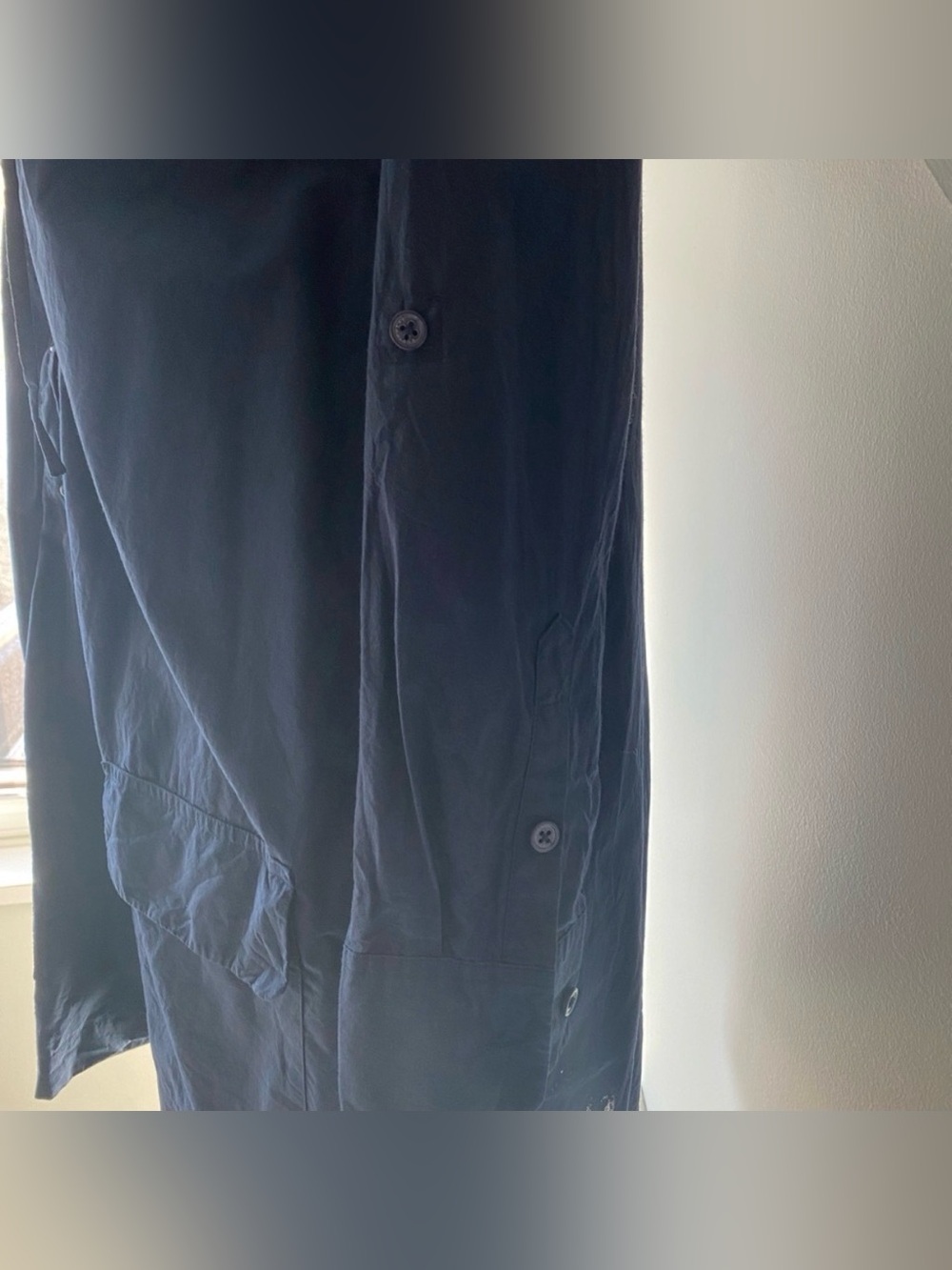 Equipment like New Navy Lace-Up Short Sleeve Mini Dress flap pockets, navy L - Picture 8 of 11
